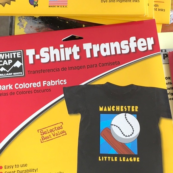 White cap t shirt transfer paper dark 12 sheets - Picture 1 of 3